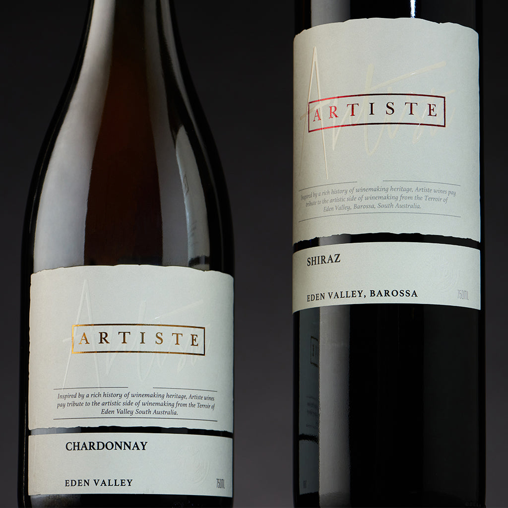 Close up bottle shot of The Artiste wines